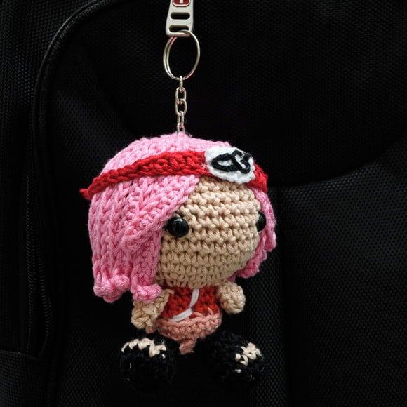 Chaveiro Sakura em Amigurumi