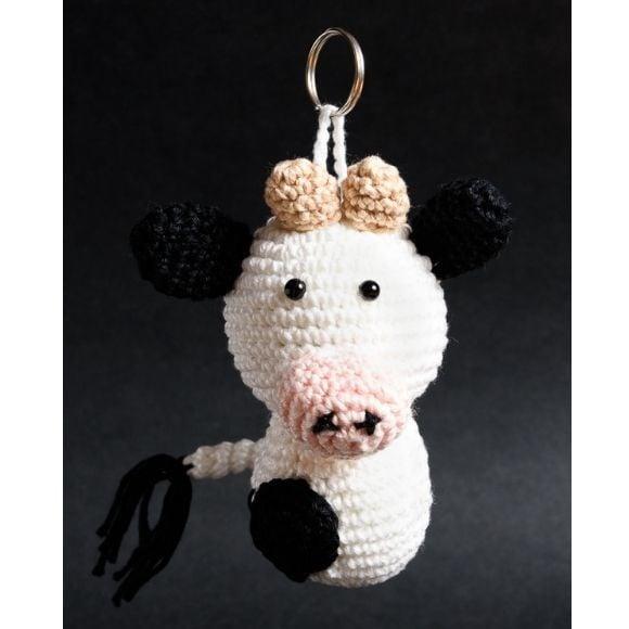 Chaveiro Vaca Holandesa em Amigurumi