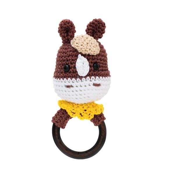 Chocalho Cavalo de Gravata em Amigurumi