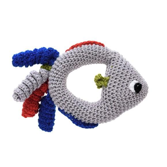 Chocalho Peixe Colorido em Amigurumi