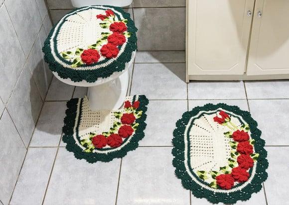 Conjunto de Banheiro com Flores