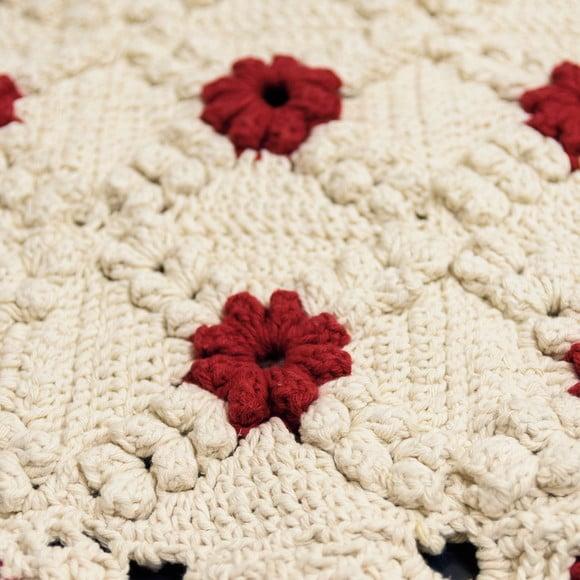 Conjunto para Banheiro em Crochê Flor Vermelha