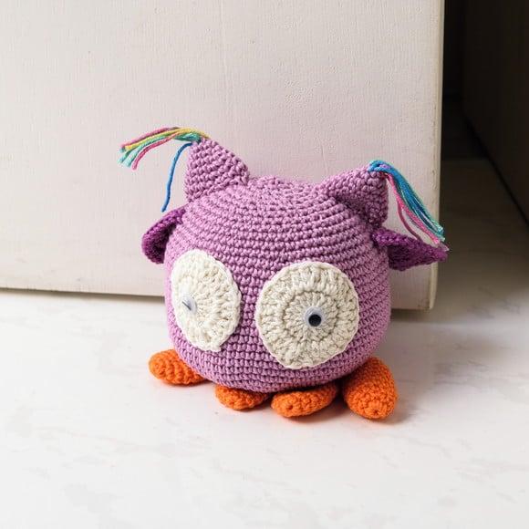 Coruja Peso de Porta em Amigurumi