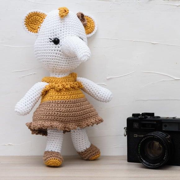Elefante de Vestido em Amigurumi