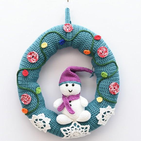 Guirlanda Boneco de Neve em Amigurumi