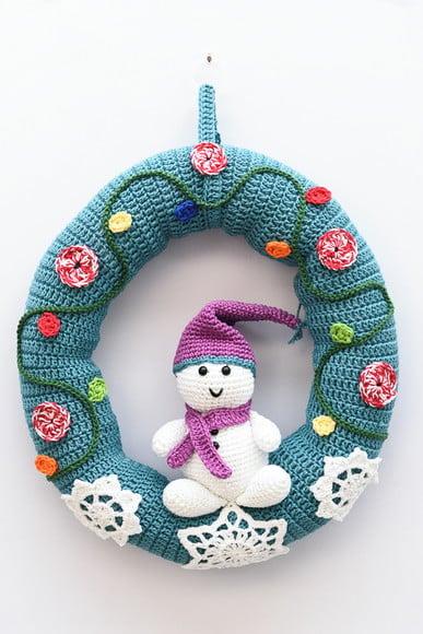 Guirlanda Boneco de Neve em Amigurumi