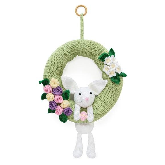 Guirlanda Coelhinho Preguiçoso em Amigurumi