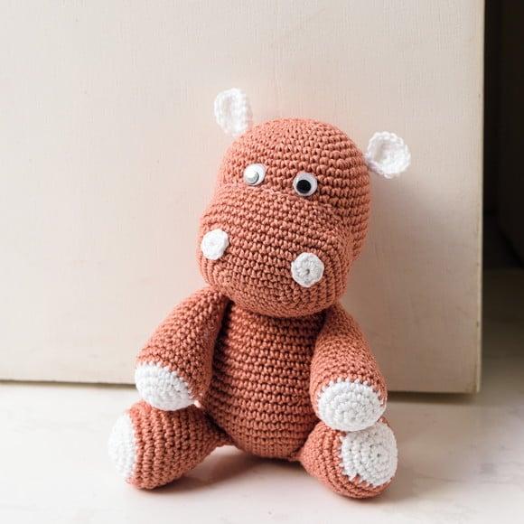 Hipopótamo Peso de Porta em Amigurumi