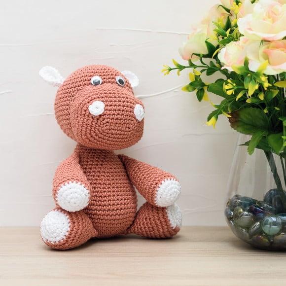 Hipopótamo Marrom em Amigurumi