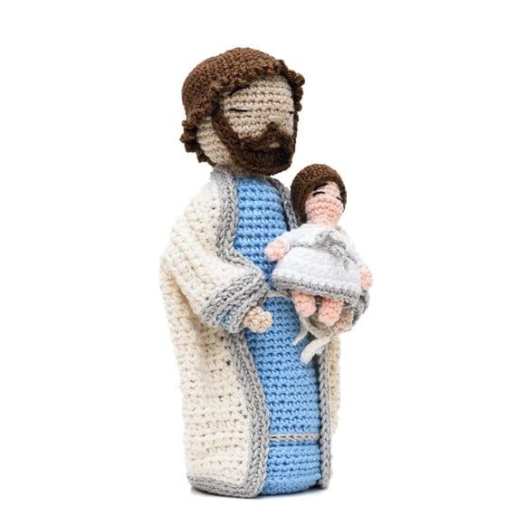 José com Menino Jesus em Amigurumi