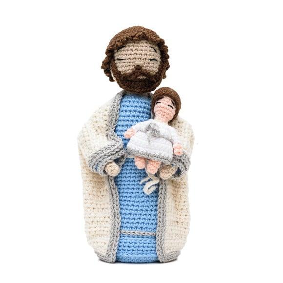 José com Menino Jesus em Amigurumi