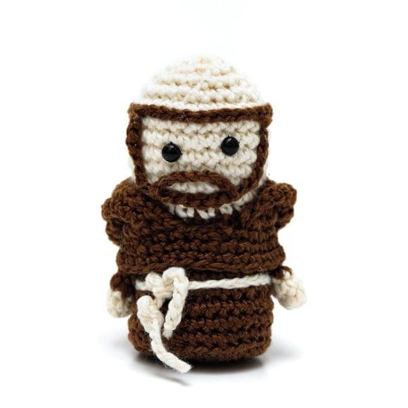 Mini São Francisco de Assis em Amigurumi