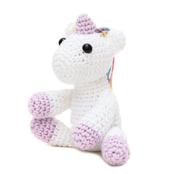 Mini Unicórnio Sentado em Amigurumi