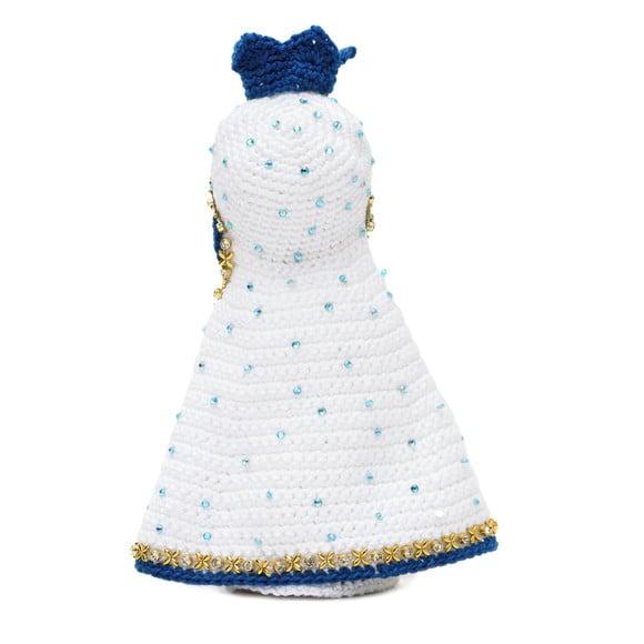 Nossa Senhora com Manto Branco em Amigurumi