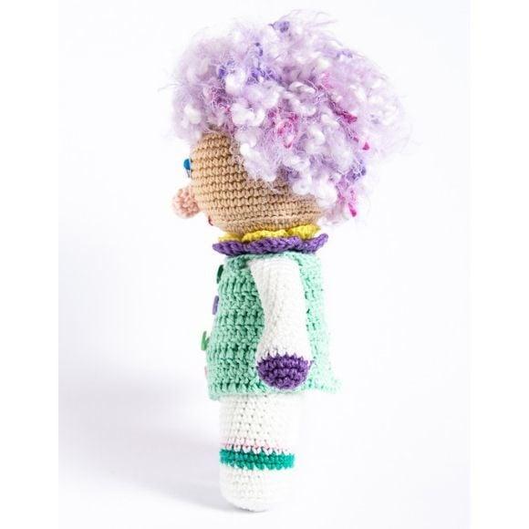 Palhaça de Cabelo Crespo em Amigurumi