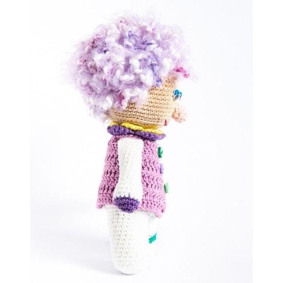 Palhaça de Cabelo Crespo em Amigurumi