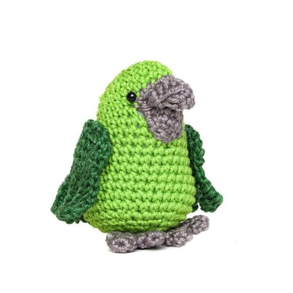 Papagaio Verde em Amigurumi