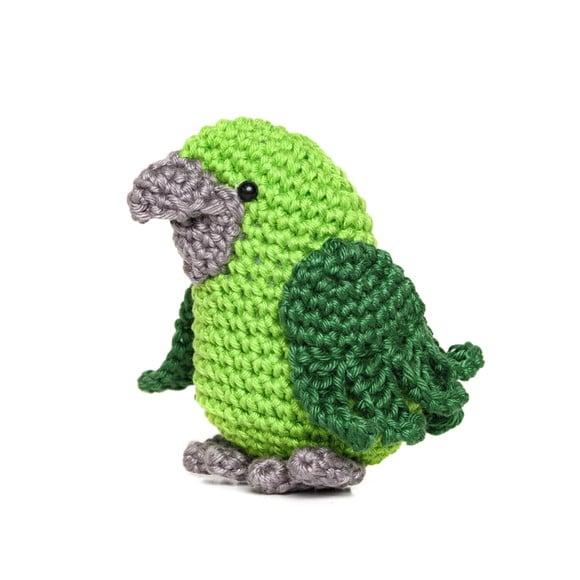 Papagaio Verde em Amigurumi