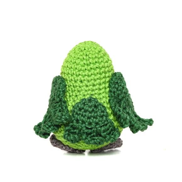 Papagaio Verde em Amigurumi