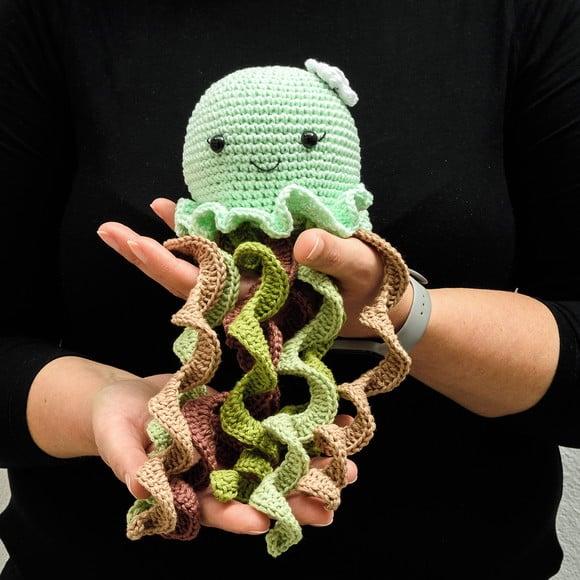 Polvo Colorido para Newborn em Amigurumi