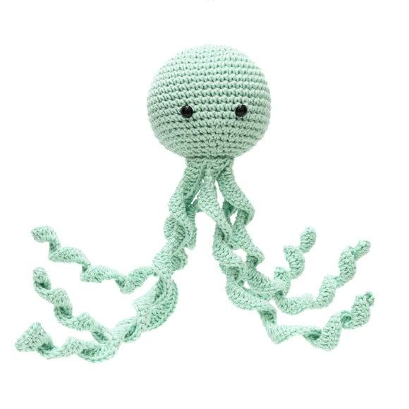 Polvo para Newborn Verde Claro em Amigurumi