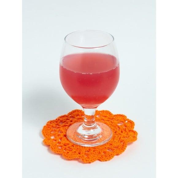 Porta copos em crochê laranja
