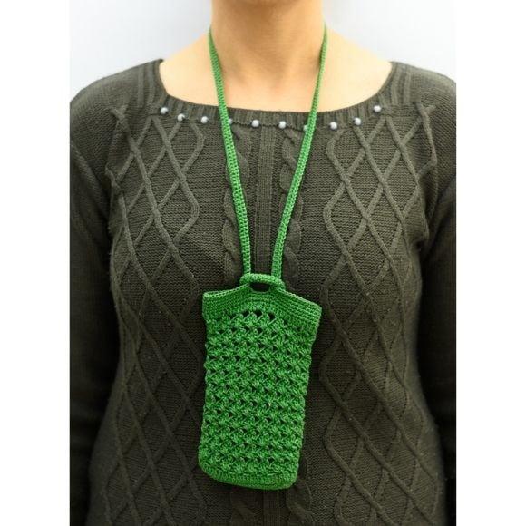 Porta Celular Verde de Pescoço