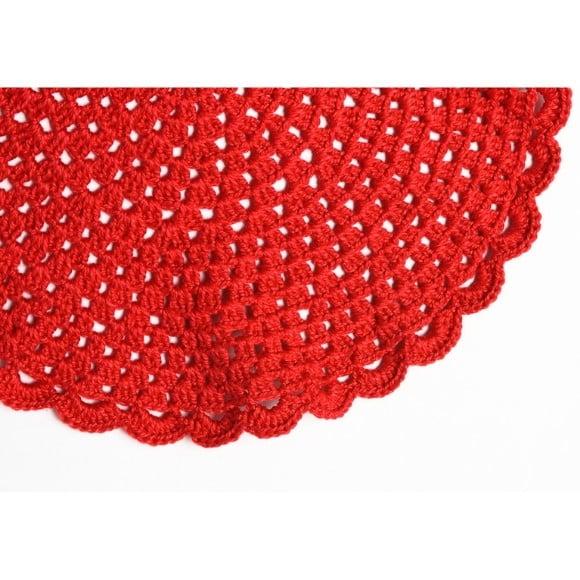 Sousplat vermelho em crochê