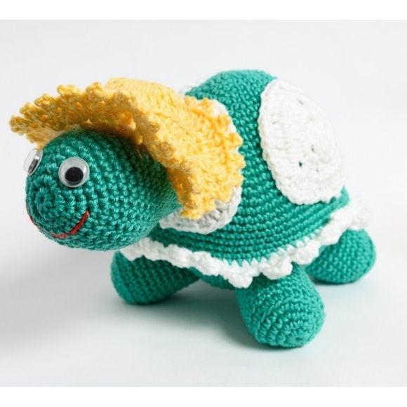 Tartaruga Vovó Peso de Porta em Amigurumi