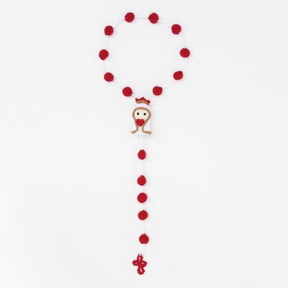 Terço Nossa Senhora de Fátima em Amigurumi