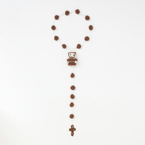 Terço São Francisco de Assis em Amigurumi