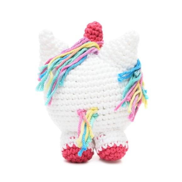 Unicórnio Bola Rosa Escuro em Amigurumi
