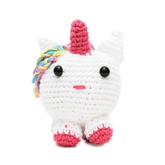 Unicórnio Bola Rosa Escuro em Amigurumi