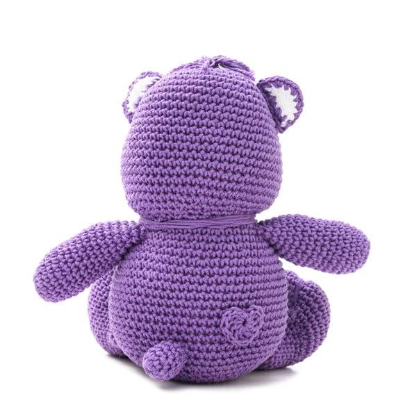 Ursinho Carinhoso Roxo em Amigurumi