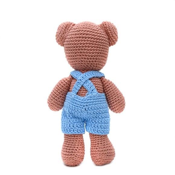 Urso de Jardineira em Amigurumi