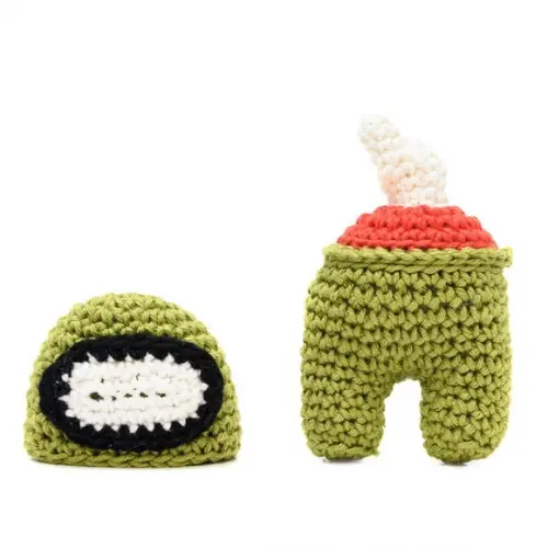 Among Us Morto Verde em Amigurumi