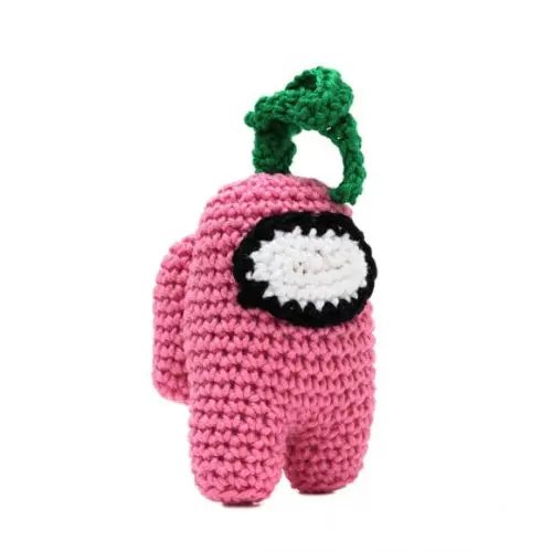 Among Us Rosa em Amigurumi