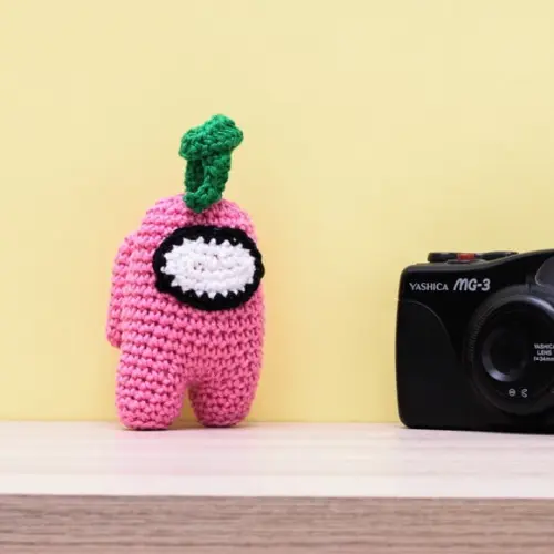 Among Us Rosa em Amigurumi
