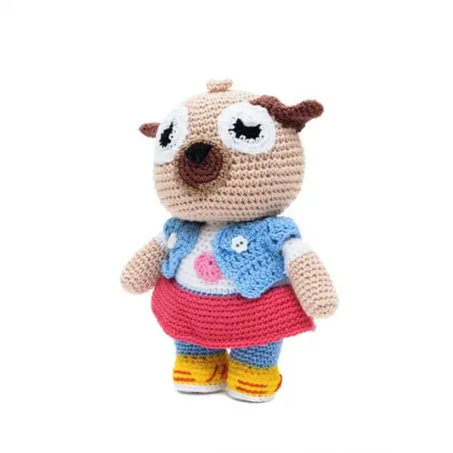 Cachorrinha Pug Chip em Amigurumi
