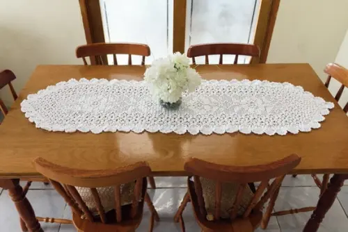 Caminho de Mesa em Crochê Flores