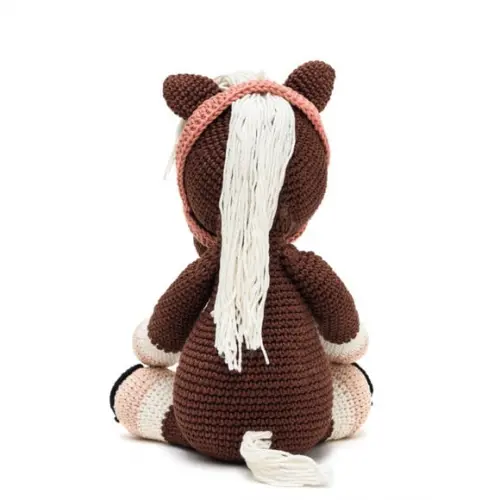 Cavalo Tordilho Marrom em Amigurumi