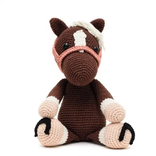 Cavalo Tordilho Marrom em Amigurumi