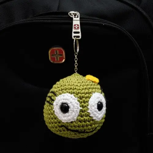 Chaveiro Carinha Feliz Grande em Amigurumi