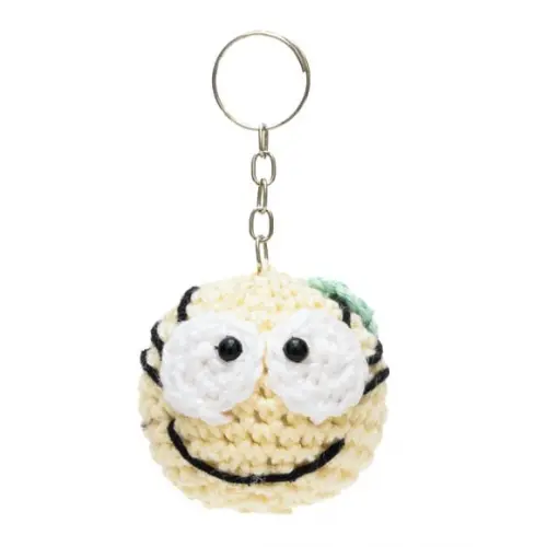Chaveiro Carinha Feliz Pequeno em Amigurumi