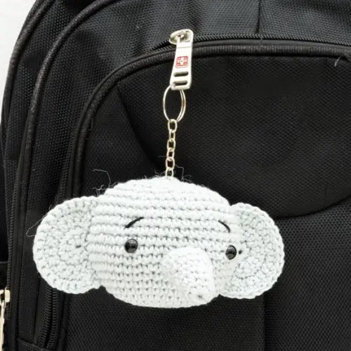 Chaveiro Elefante Grande em Amigurumi