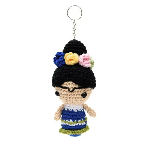 Chaveiro Frida Kahlo em Amigurumi