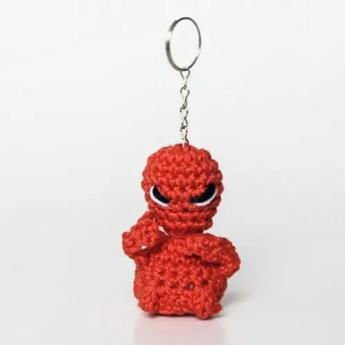 Chaveiro Mini Alienígena em Amigurumi