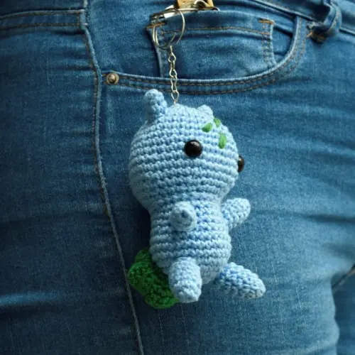 Chaveiro Pokemon Bulbasauro em Amigurumi