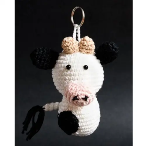 Chaveiro Vaca Holandesa em Amigurumi