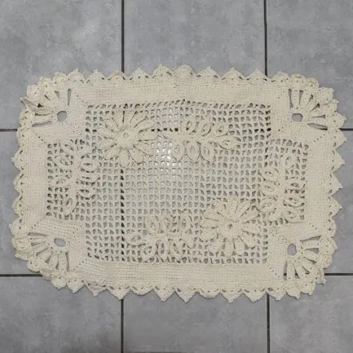 Conjunto de Banheiro em Barbante Cru